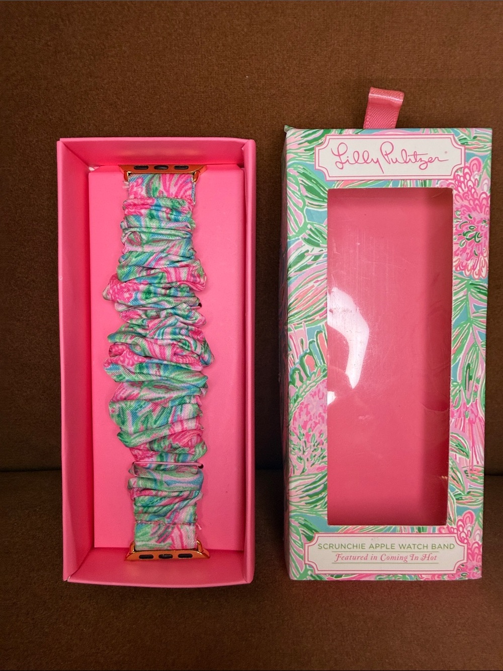 Lilly Pulitzer Pink, Green & Blue Floral Scrunchie Apple Watch Band
